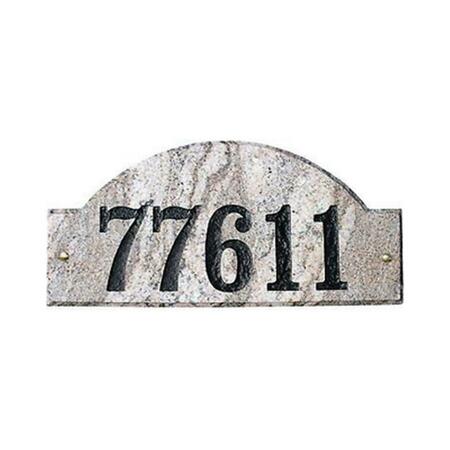 QUALARC 9 in. Ridgecrest Arch White Granite Natural Stone Color Solid Granite Address Plaque RID-4703-WG